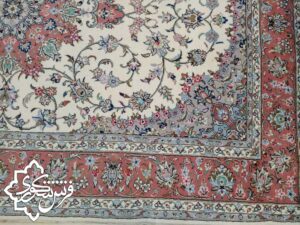 فرش دستبافت شش متری اردکان طرح شکوفه فرش فروشی سرتیپ شکوری 09143525834