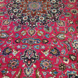 فرش دستبافت دوازده متری کاشمر مشهد رنگ زرشکی – کد 45