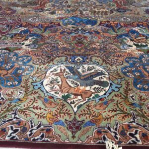 فرش دستبافت کاشمر مشهد طرح گلستان 40 رج 12 متری  – کد 49