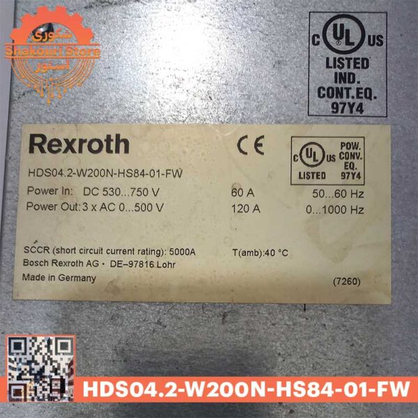 درایو رکسروت (Rexroth) مدل: HDS04.2-W200N-HS84-01-FW | خرید از فروشگاه شکوری استور