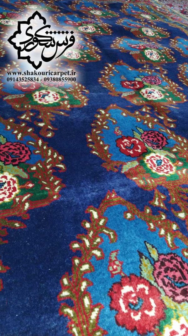 تک فرش دستبافت گل رز بافت اردبیل 40 رج 6 متری - خرید از سایت علیرضا شکوری