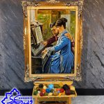 تابلو فرش دستبافت تبریز طرح کلاس پیانو بافت سردرود خرید از سایت فرش فروشی علیرضا شکوری